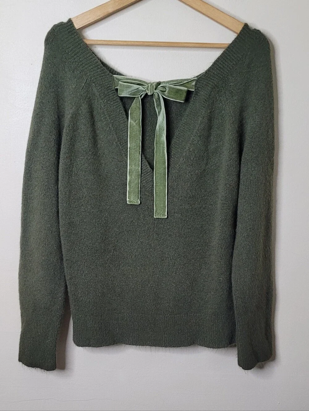 J. Crew Velvet Bow Back Sweater Medium